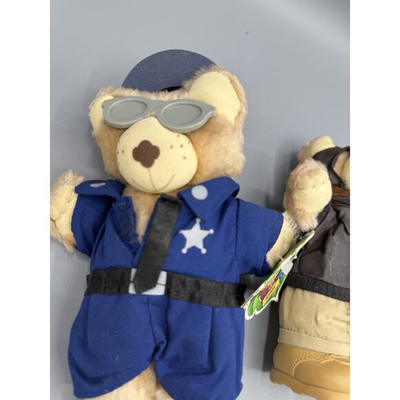 Vintage 1980s Xavier Roberts Furskins Bears “Jedgar” & Pilot Outfit 8” - Picture 2 of 6